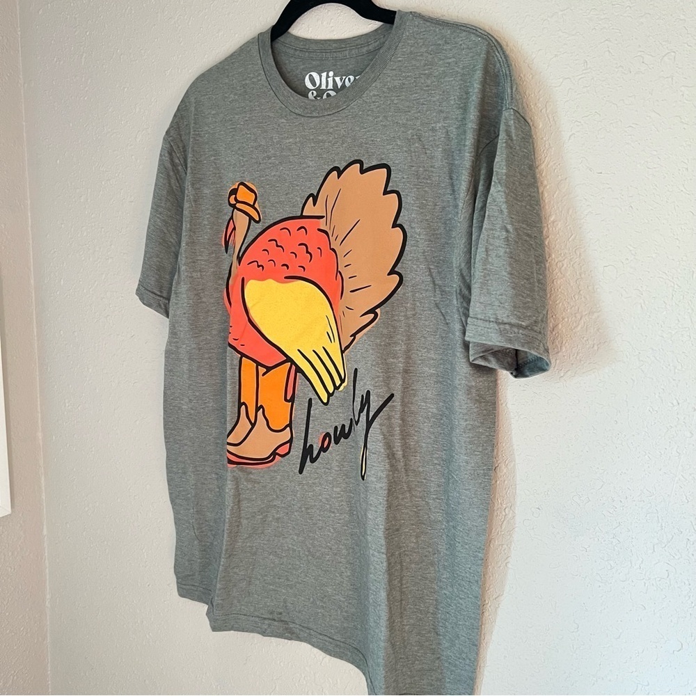 Oversized Holiday Turkey T-Shirt-Soft cozy oversized tshirt for women farm core - Picture 4 of 5